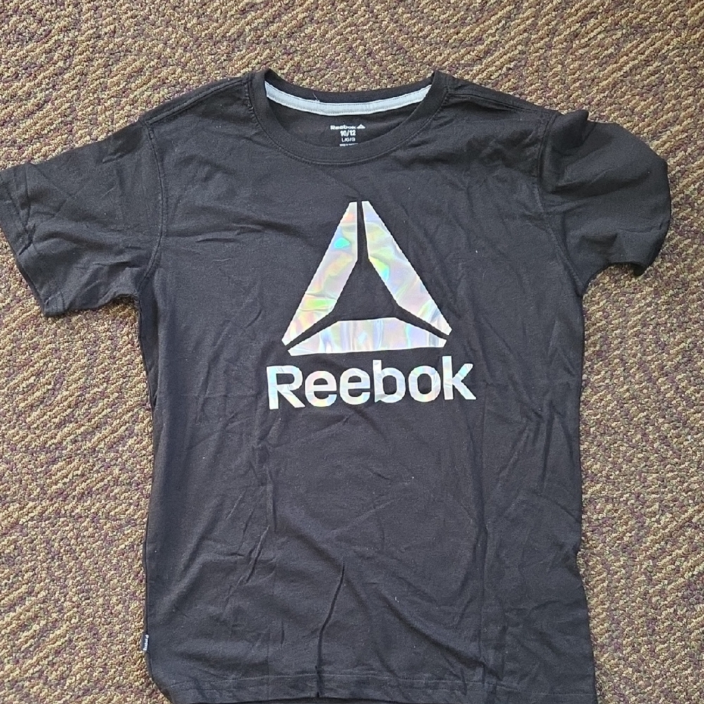 Reebok Black Tee with Holographic Logo